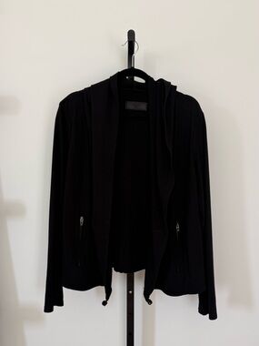 Blank NYC Black Hooded Cape Jacket